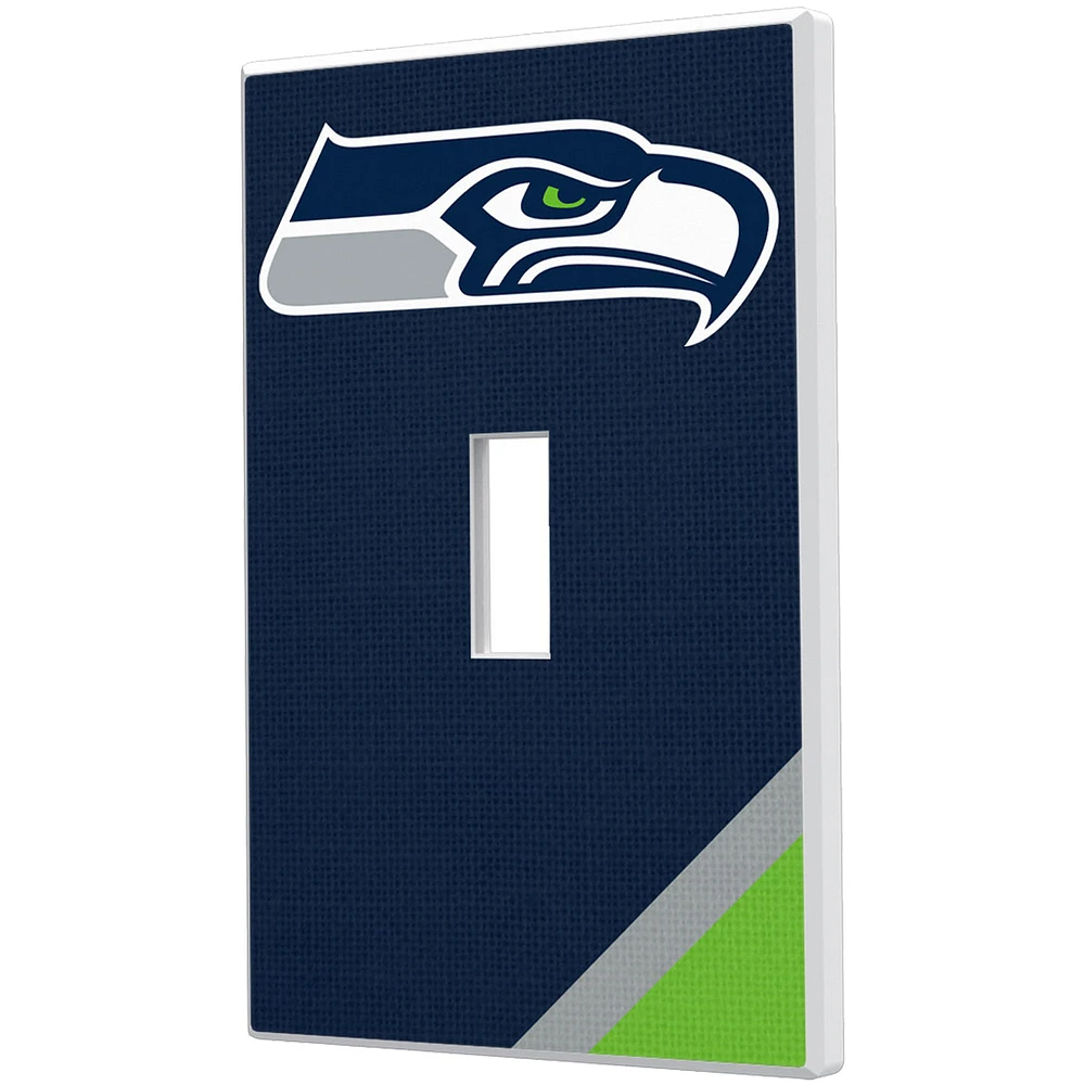 Seattle Seahawks Diagonal Stripe Single Toggle Light Switch Plate