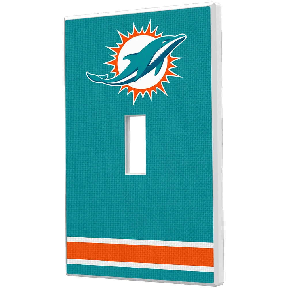 Miami Dolphins Stripe Single Toggle Light Switch Plate
