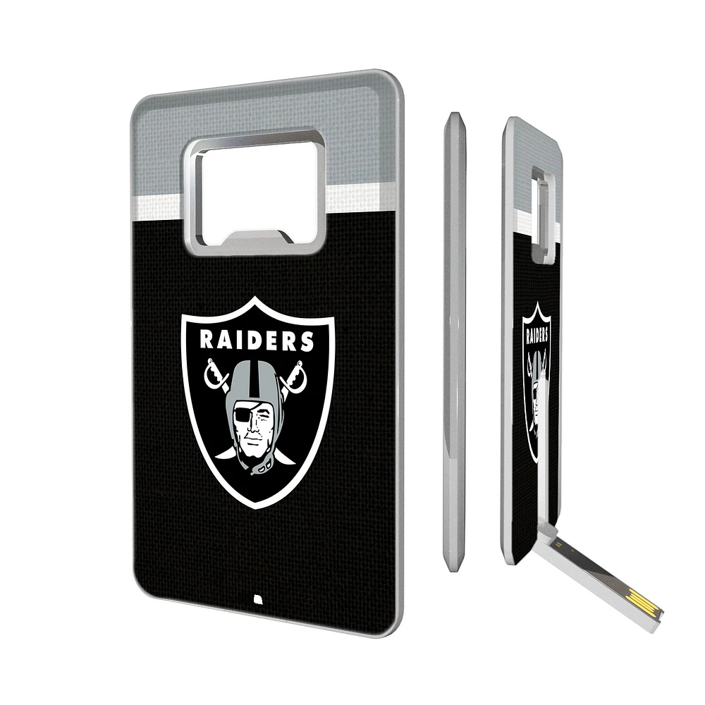 Las Vegas Raiders Striped Credit Card USB Drive & Bottle Opener