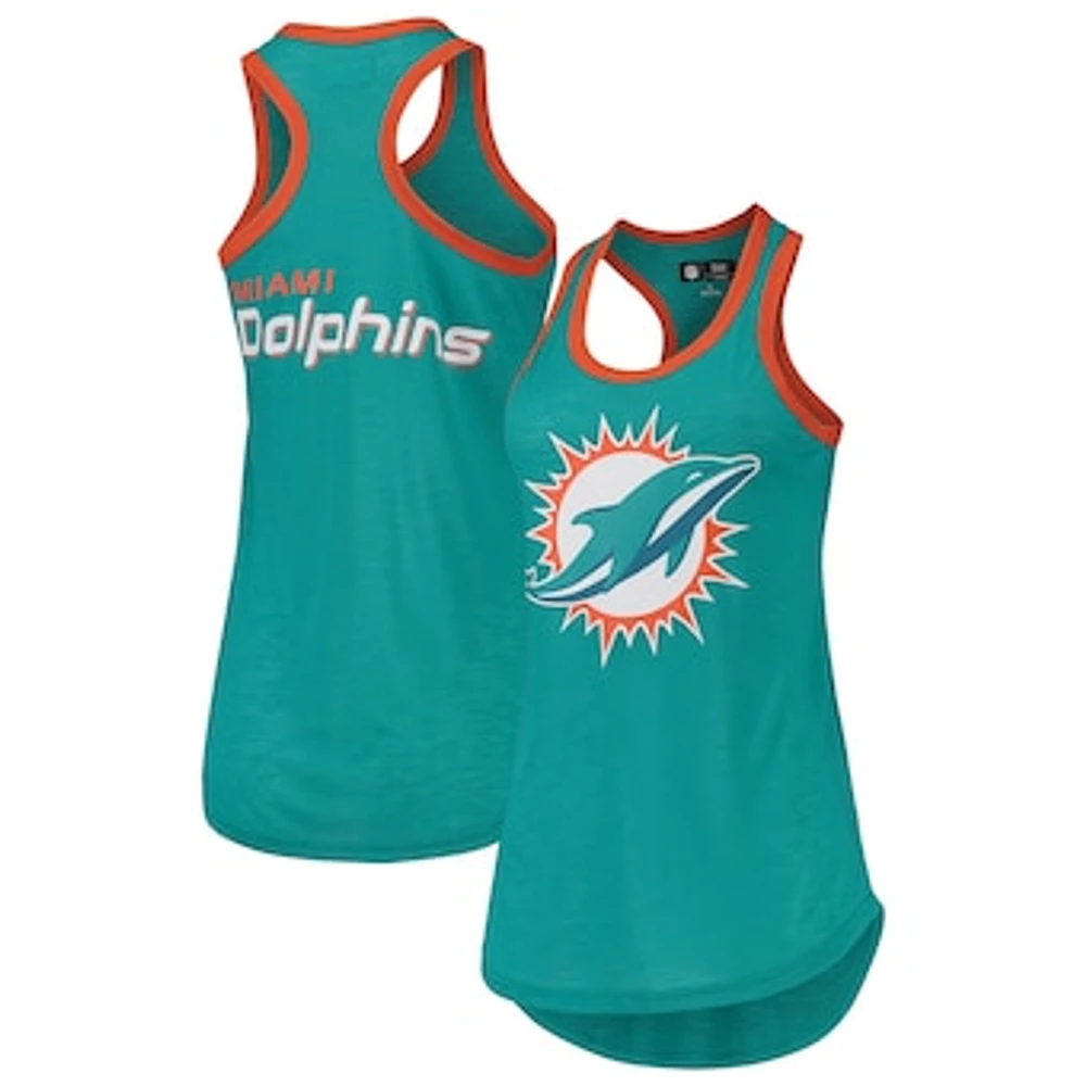 Women's G-III 4Her by Carl Banks Aqua Miami Dolphins Tater Tank Top