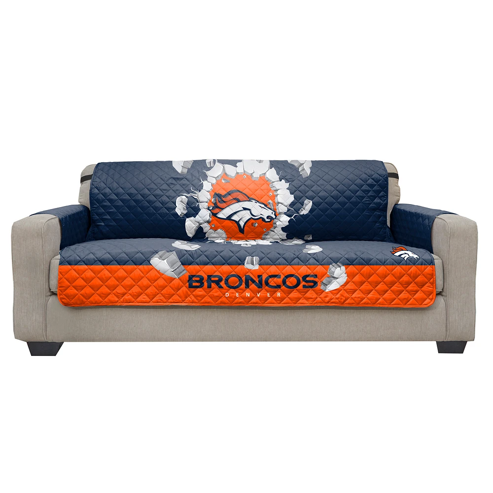 Denver Broncos 75'' x 110'' 3D Sofa Protector - Blue