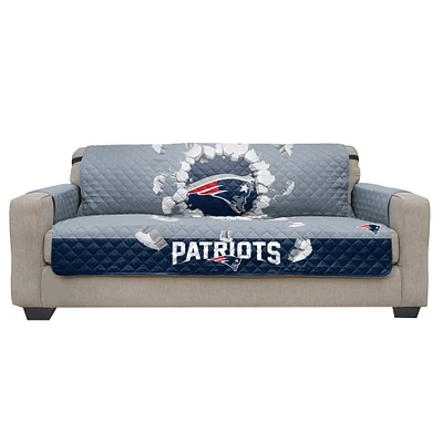 New England Patriots 75'' x 110'' 3D Sofa Protector - Blue