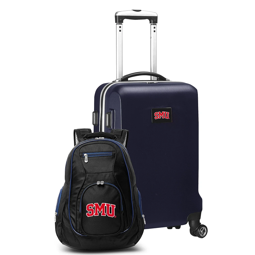 SMU Mustangs Deluxe 2-Piece Backpack and Carry-On Set