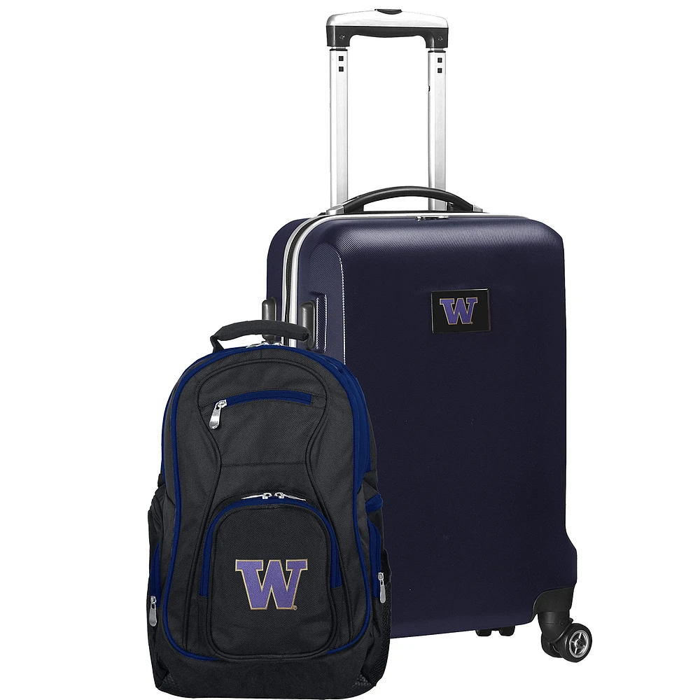 Washington Huskies Deluxe 2-Piece Backpack and Carry-On Set