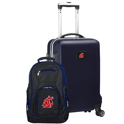 Washington State Cougars Deluxe 2-Piece Backpack and Carry-On Set