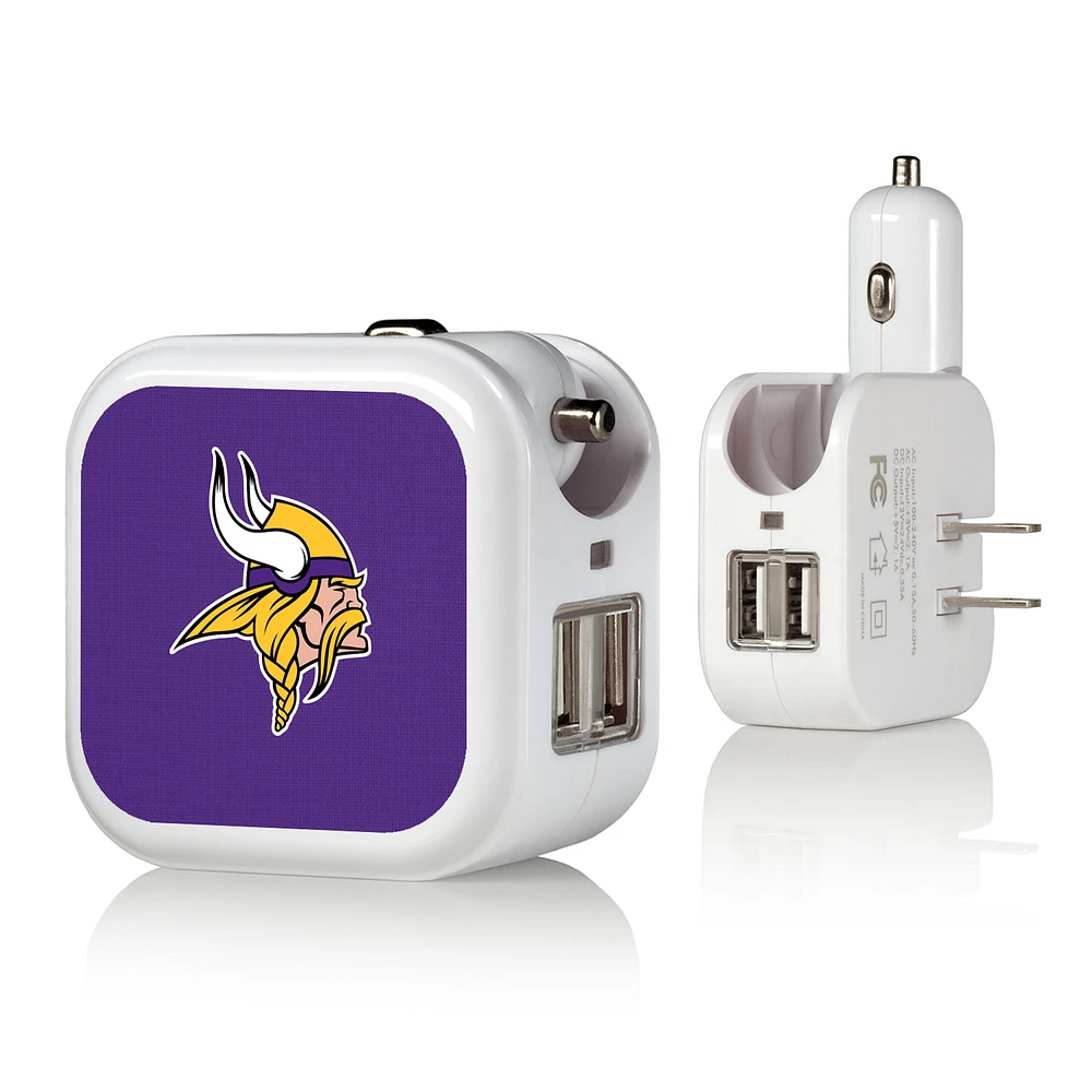 Minnesota Vikings Solid Design USB Charger