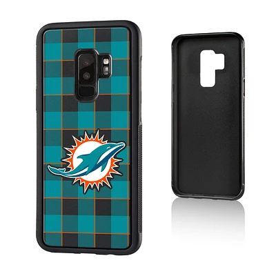 Miami Dolphins Galaxy Plaid Design Bump Case
