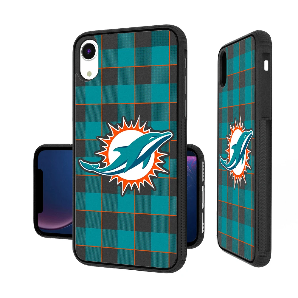 Miami Dolphins iPhone Plaid Design Bump Case