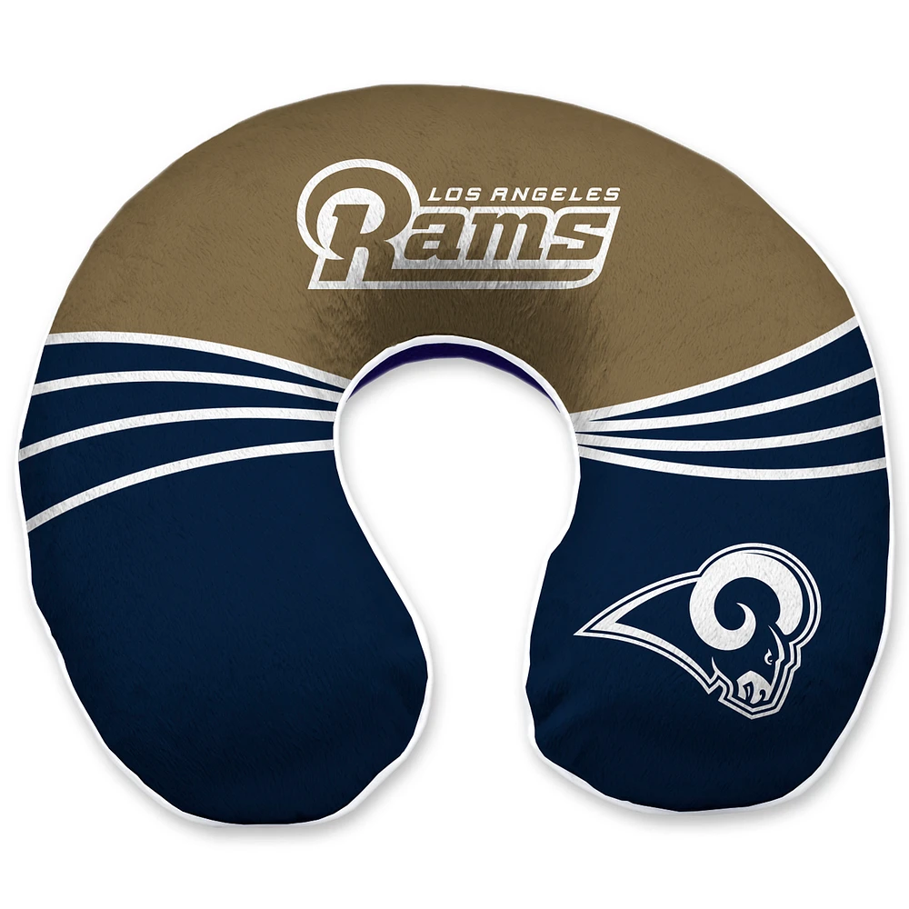 Los Angeles Rams Wave Memory Foam U-Neck Travel Pillow - Blue