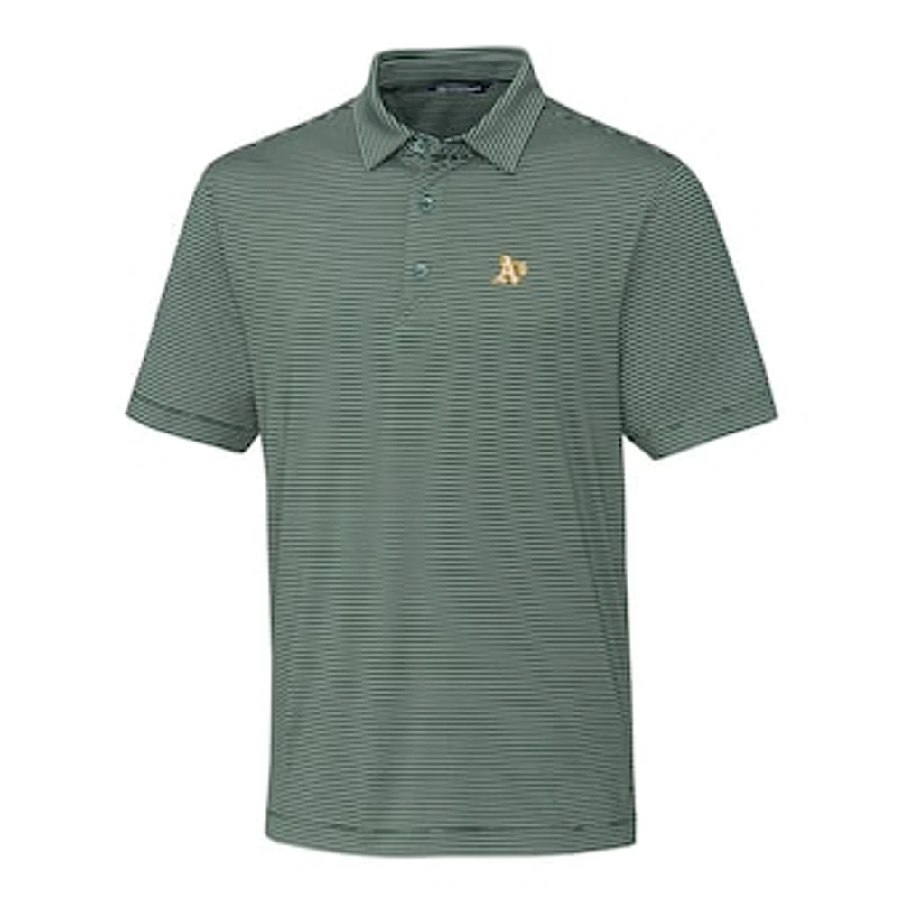 Men's Cutter & Buck Green Athletics Big & Tall Forge Pencil Stripe Polo