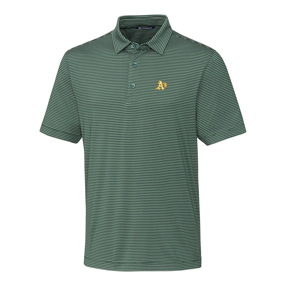Men's Cutter & Buck Green Athletics Big & Tall Forge Pencil Stripe Polo