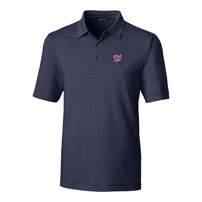 Men's Cutter & Buck Navy Washington Nationals Big Tall Forge Pencil Stripe Polo