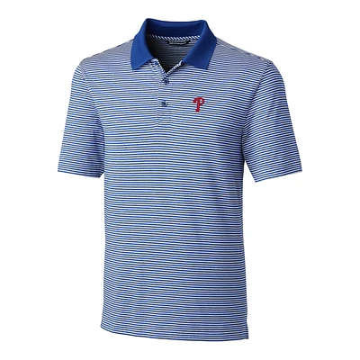 Men's Cutter & Buck Royal Philadelphia Phillies Big Tall Forge Tonal Stripe Polo