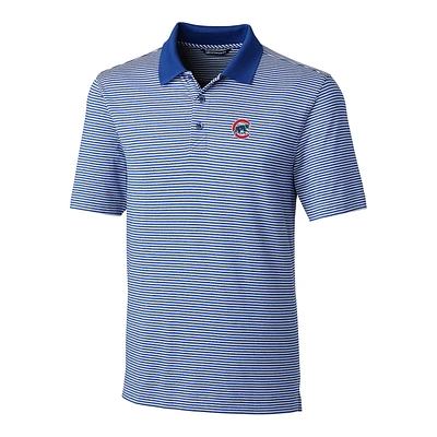Men's Cutter & Buck Royal Chicago Cubs Big Tall Forge Tonal Stripe Polo