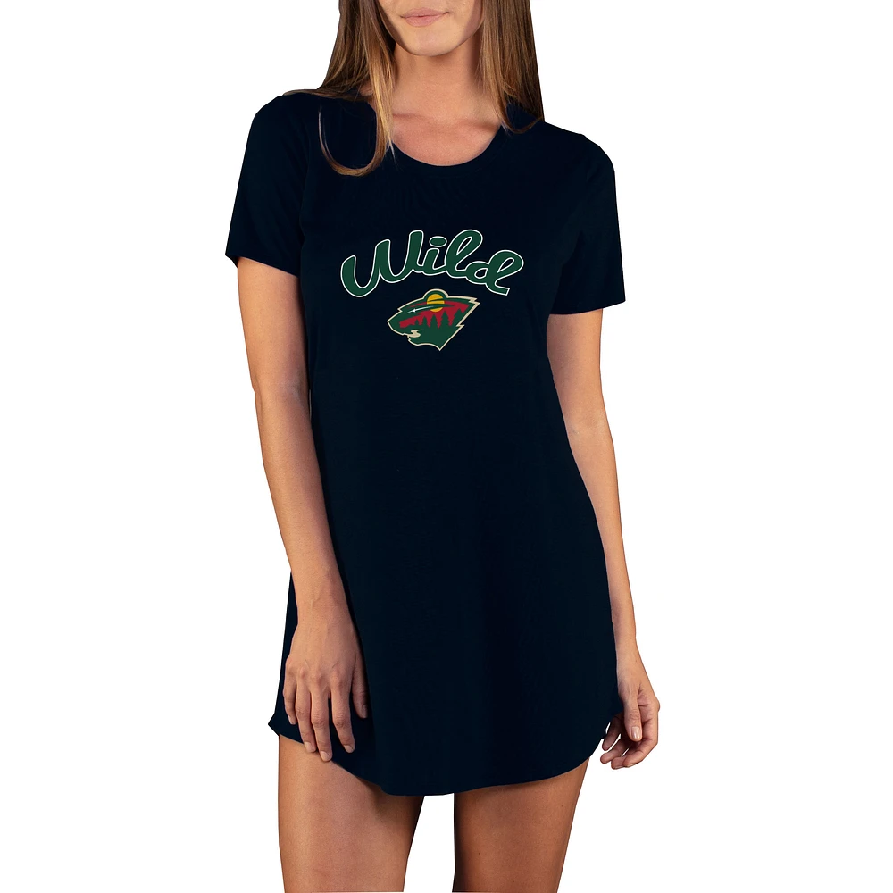 Women's Concepts Sport Black Minnesota Wild Marathon Knit Nightshirt
