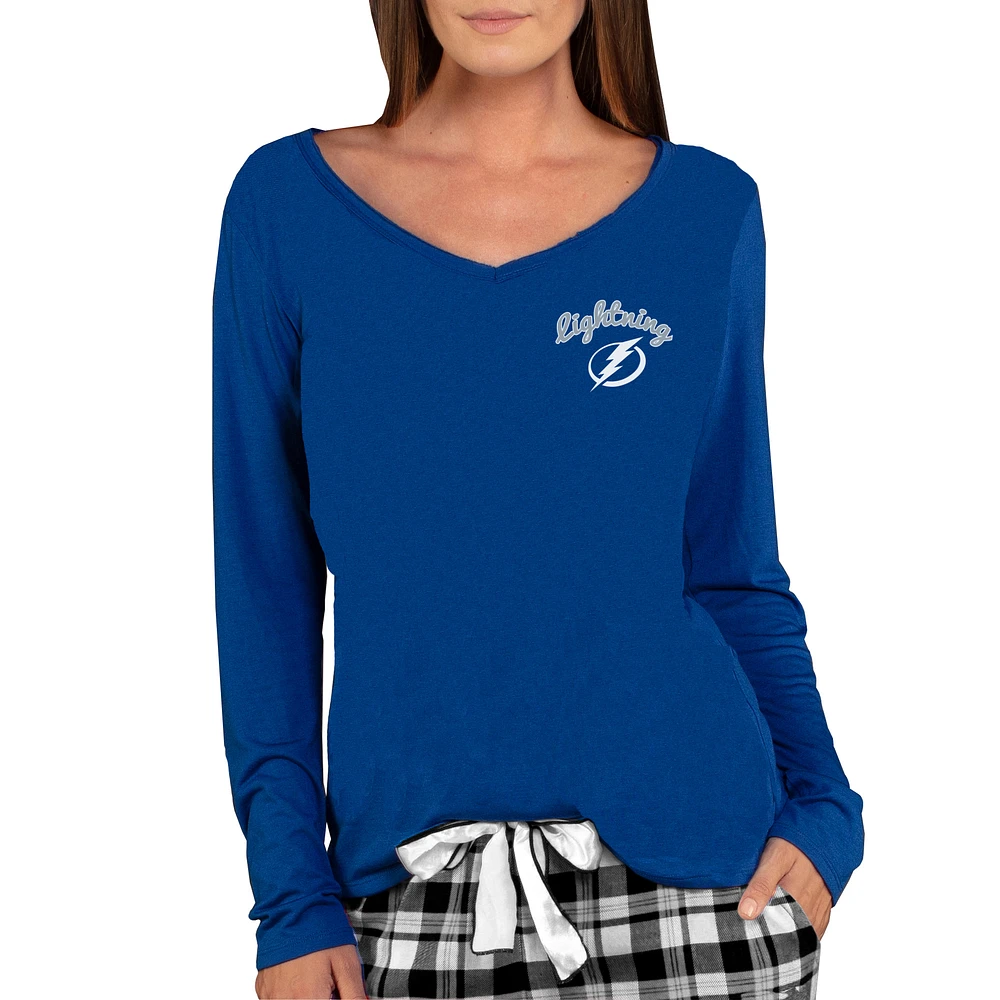 Women's Concepts Sport Royal Tampa Bay Lightning Marathon Knit Long Sleeve V-Neck Top