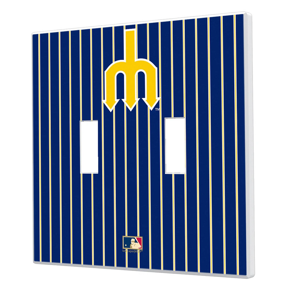 Seattle Mariners 1977-1980 Cooperstown Pinstripe Double Toggle Light Switch Plate