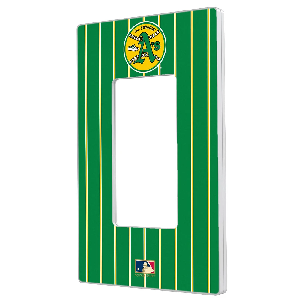 Athletics 1971-1981 Cooperstown Pinstripe Single Rocker Light Switch Plate