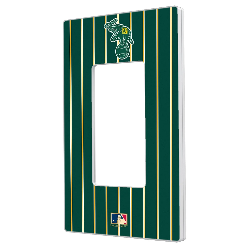 Athletics 1988 Cooperstown Pinstripe Single Rocker Light Switch Plate