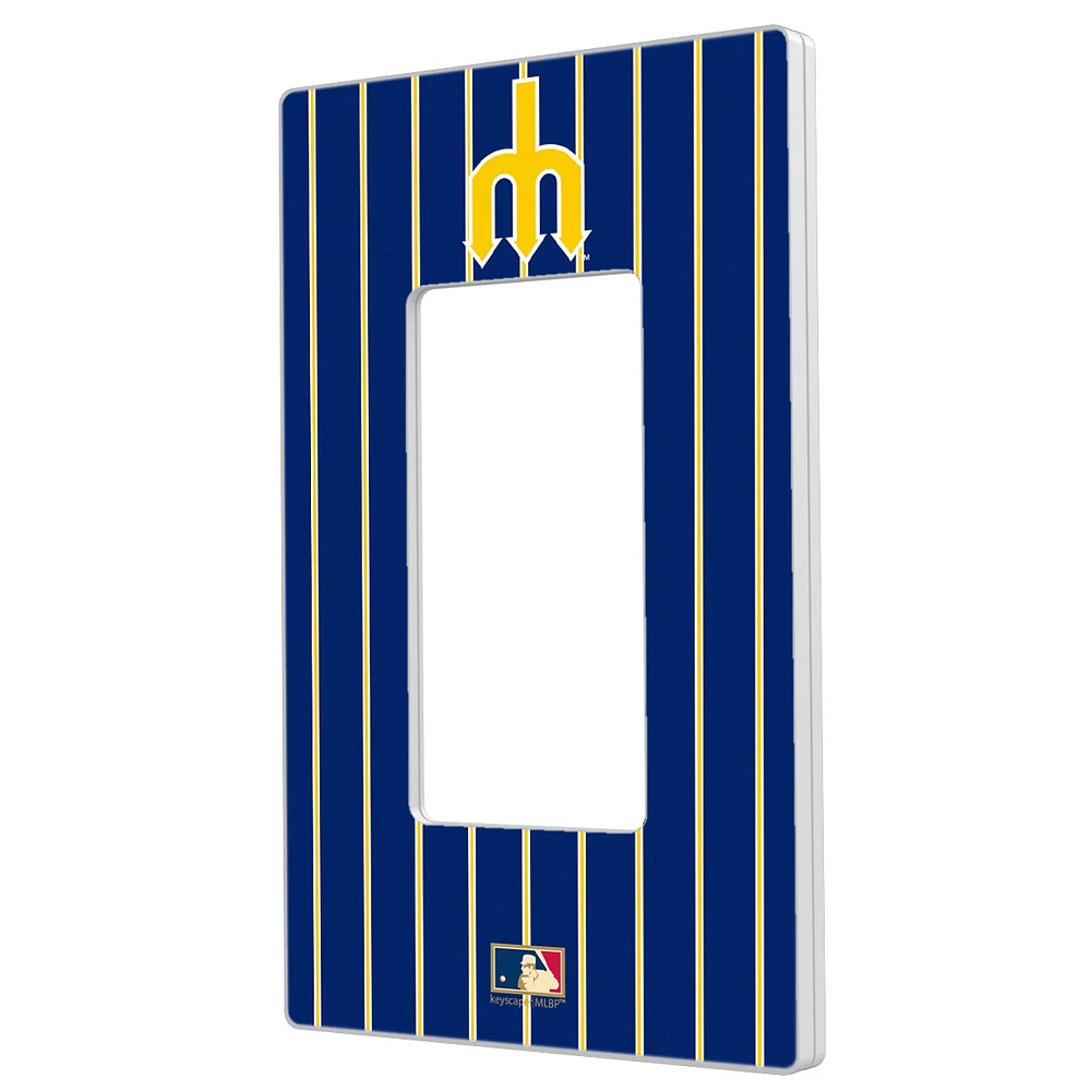 Seattle Mariners 1977-1980 Cooperstown Pinstripe Single Rocker Light Switch Plate