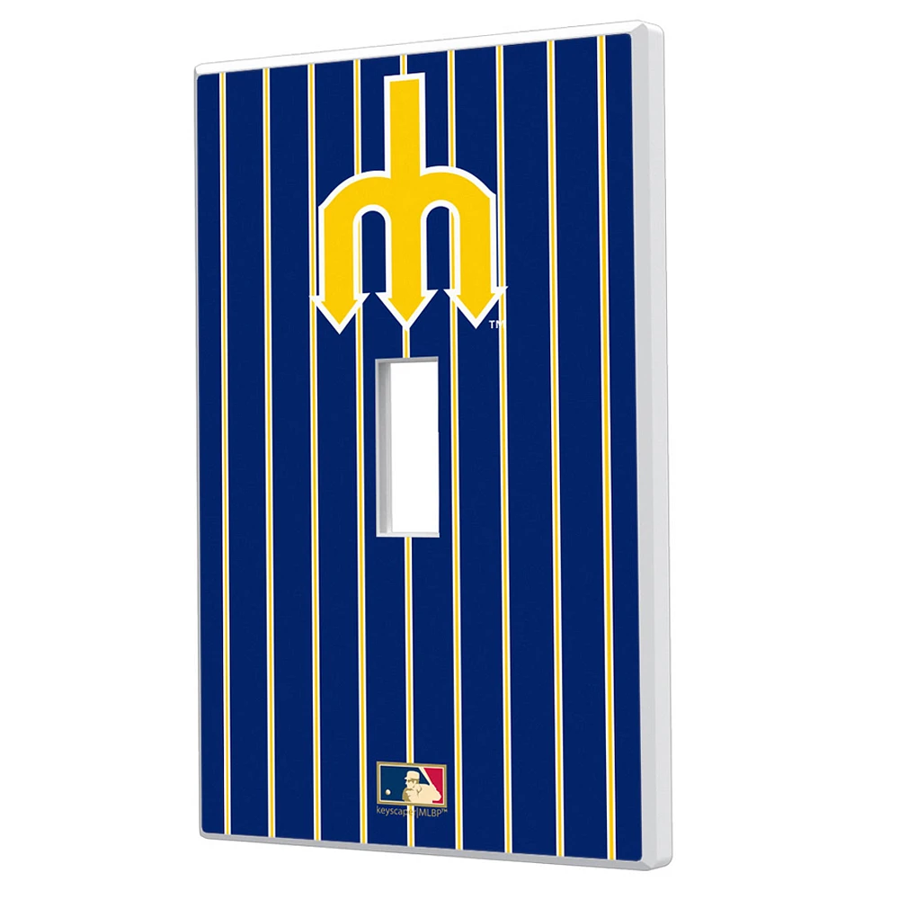 Seattle Mariners 1977-1980 Cooperstown Pinstripe Single Toggle Light Switch Plate