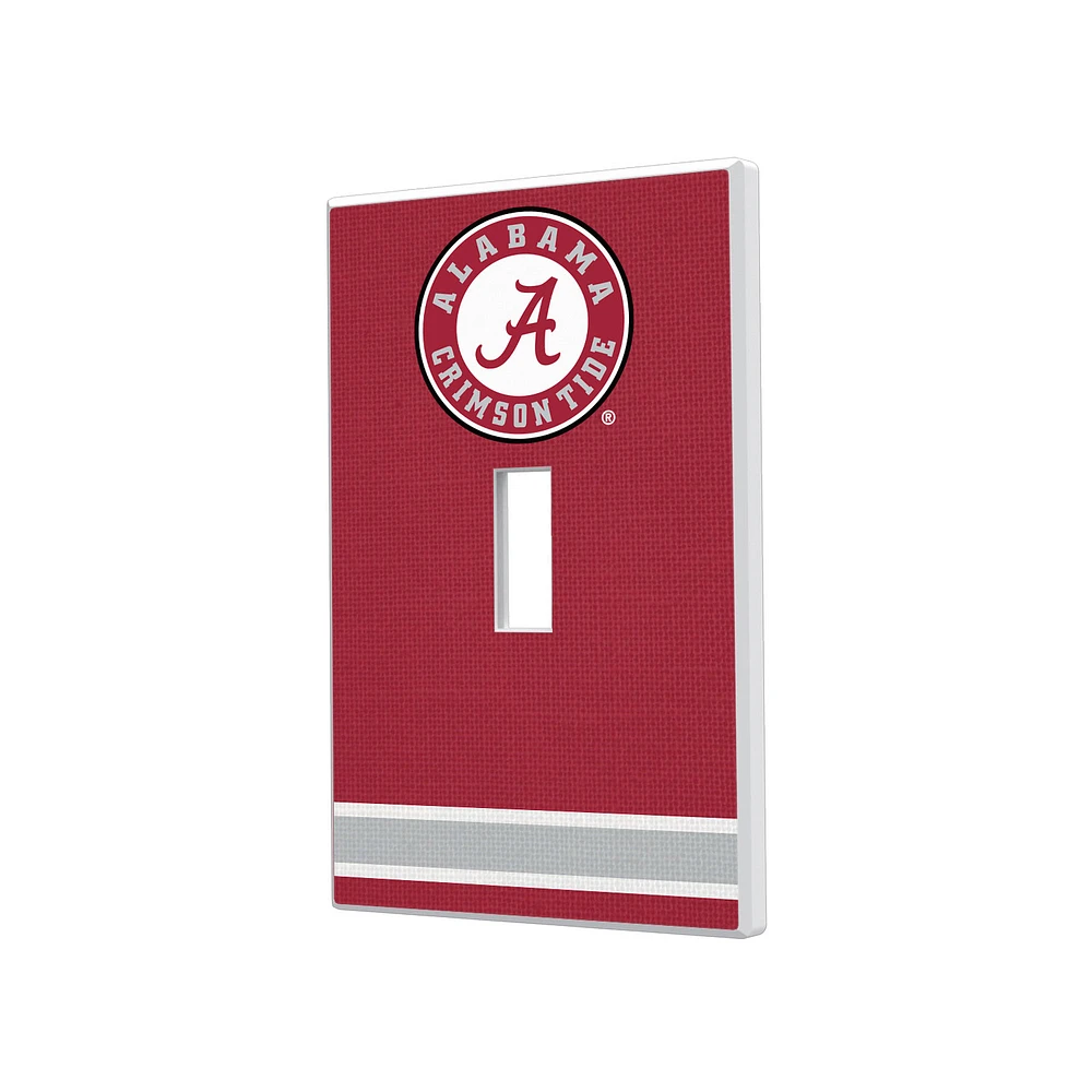 Alabama Crimson Tide Stripe Design Single Toggle Light Switch Plate