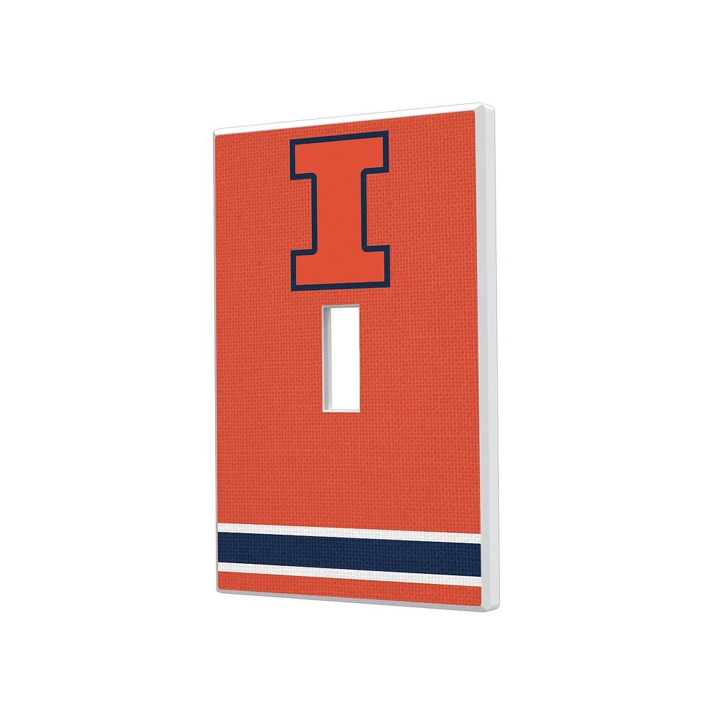 Illinois Fighting Illini Stripe Design Single Toggle Light Switch Plate