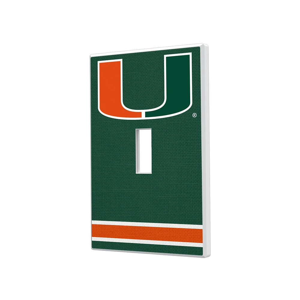 Miami Hurricanes Stripe Design Single Toggle Light Switch Plate