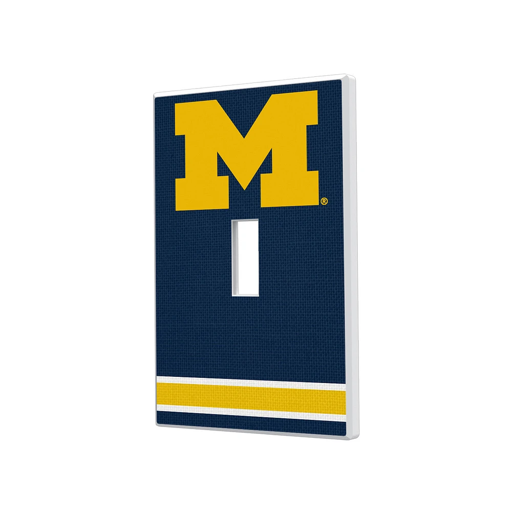 Michigan Wolverines Stripe Design Single Toggle Light Switch Plate