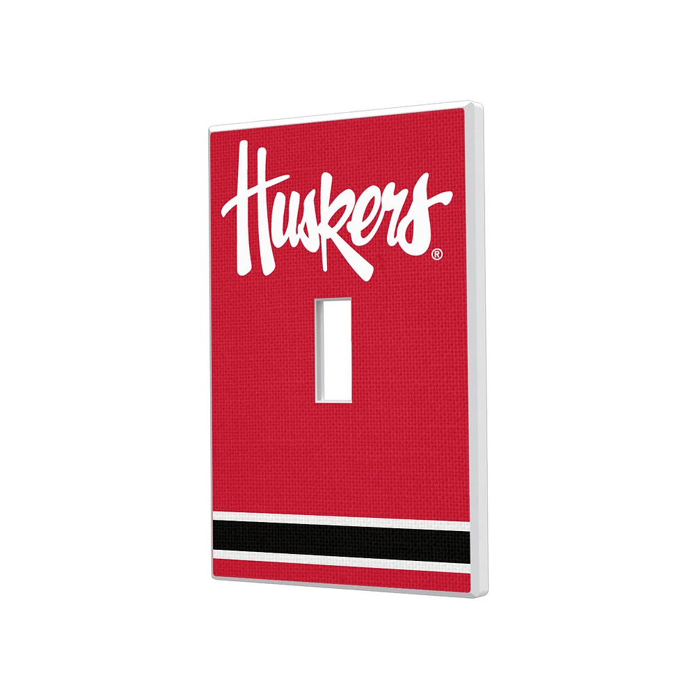 Nebraska Huskers Stripe Design Single Toggle Light Switch Plate