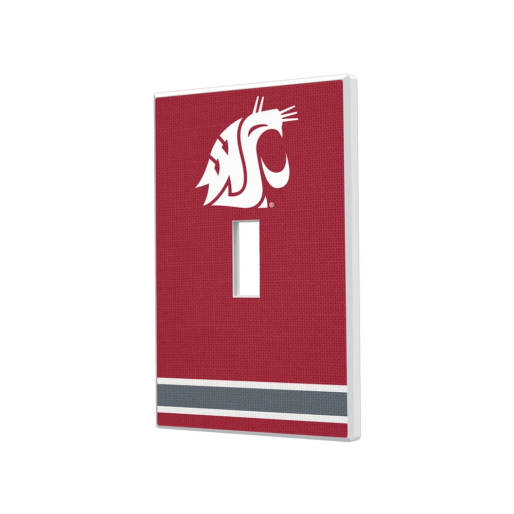 Washington State Cougars Stripe Design Single Toggle Light Switch Plate