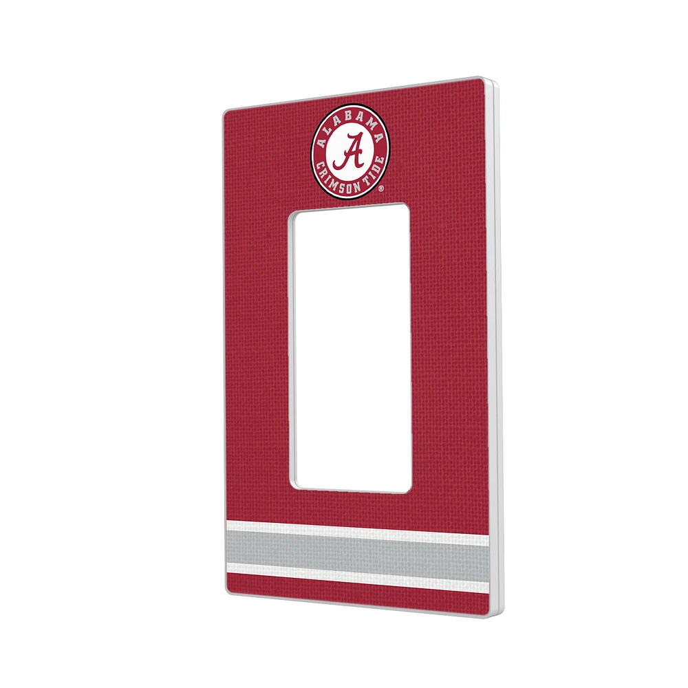 Alabama Crimson Tide Stripe Design Single Rocker Light Switch Plate