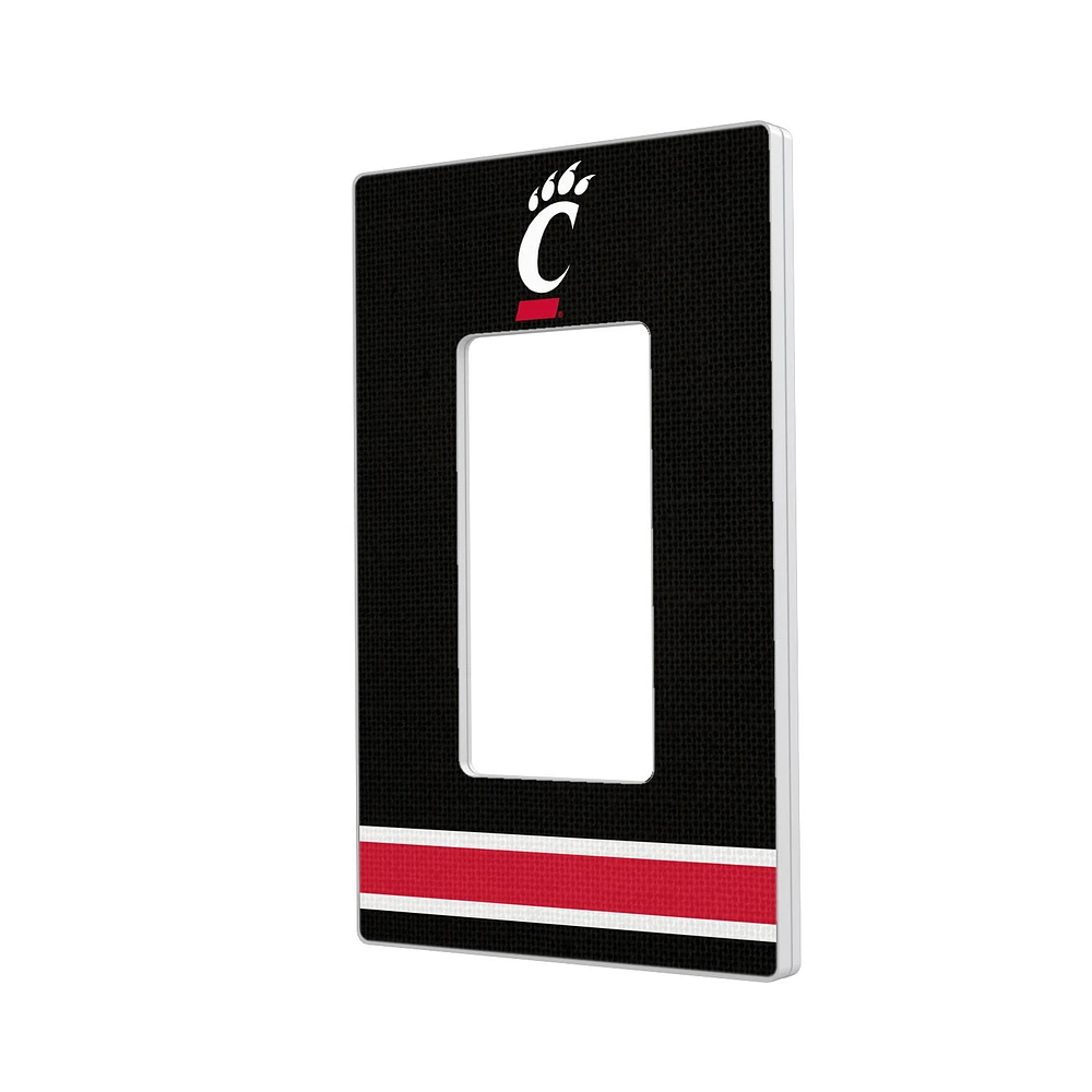 Cincinnati Bearcats Stripe Design Single Rocker Light Switch Plate
