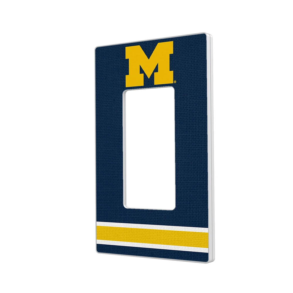 Michigan Wolverines Stripe Design Single Rocker Light Switch Plate