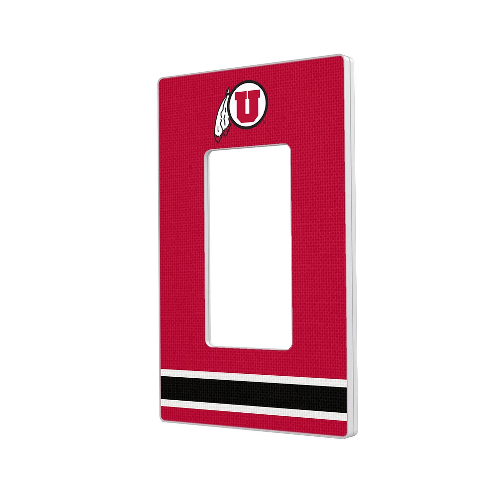 Utah Utes Stripe Design Single Rocker Light Switch Plate