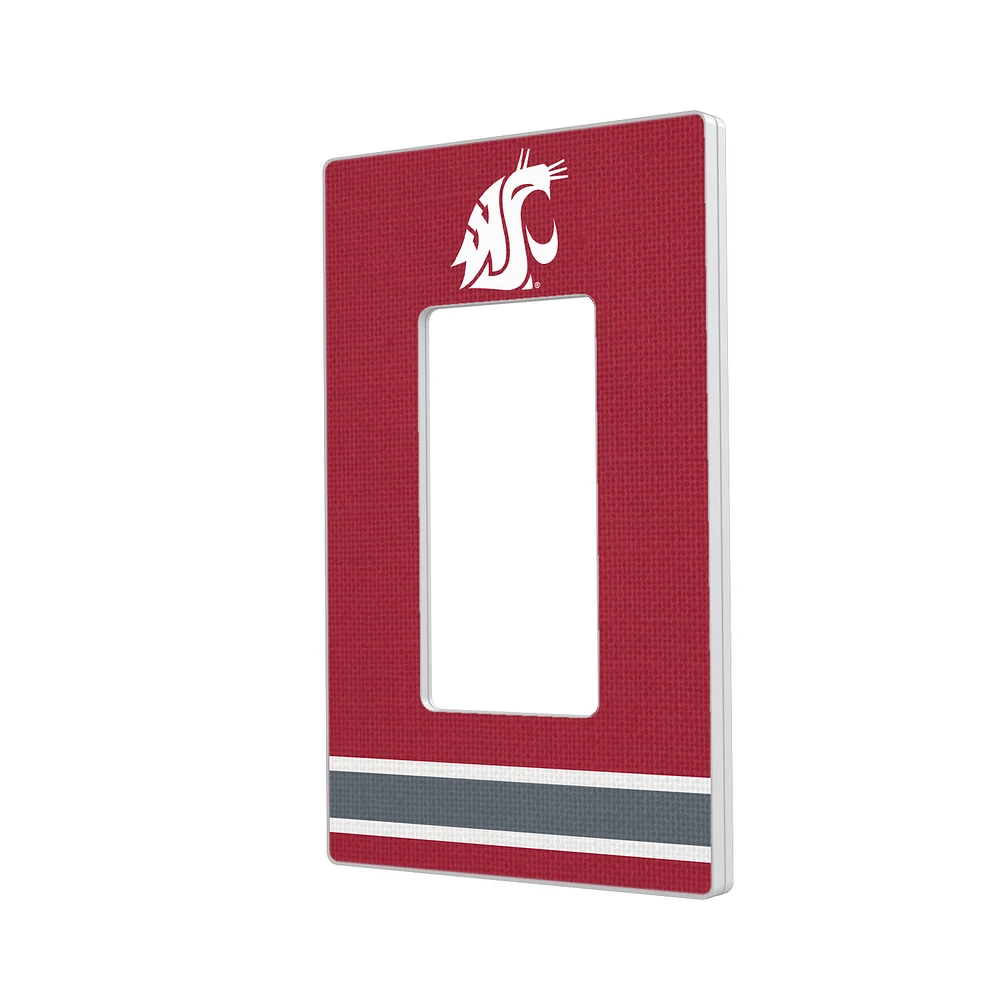 Washington State Cougars Stripe Design Single Rocker Light Switch Plate