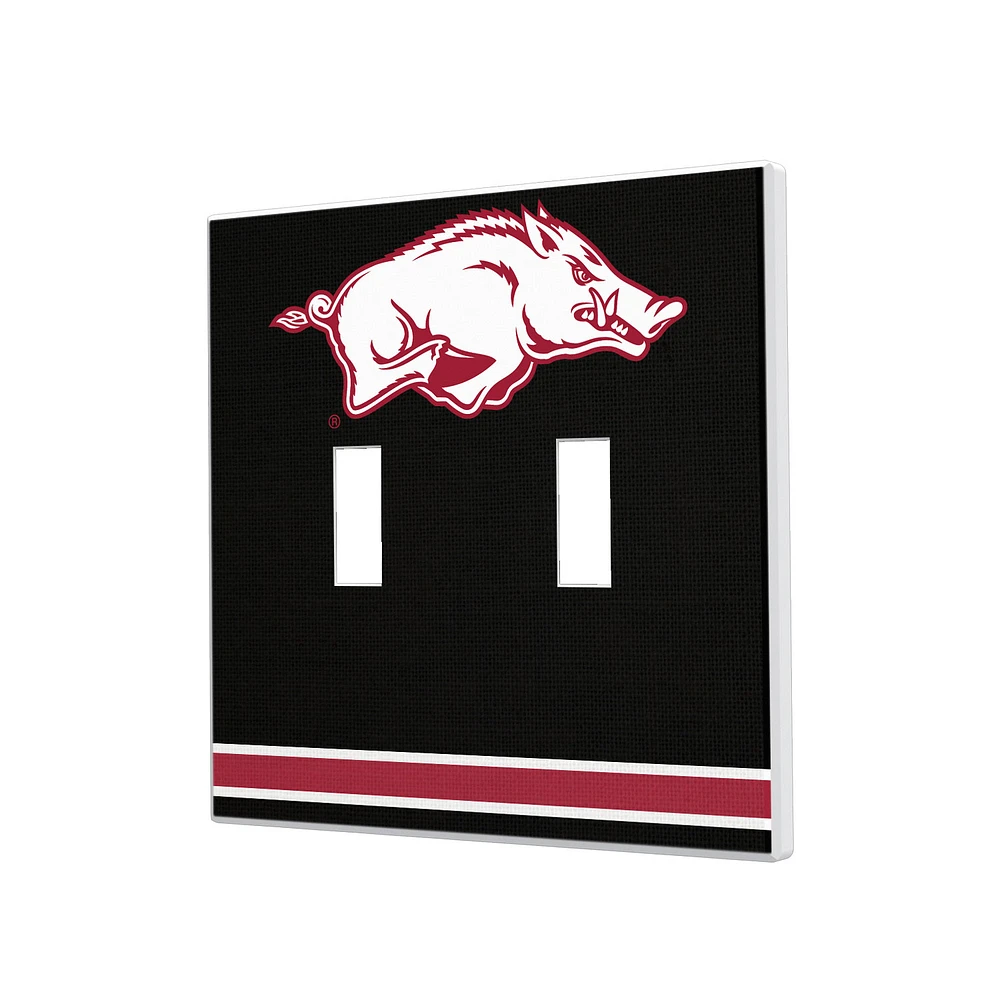 Arkansas Razorbacks Stripe Design Double Toggle Light Switch Plate