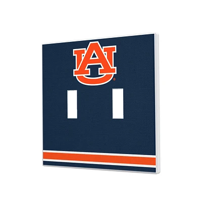 Auburn Tigers Stripe Design Double Toggle Light Switch Plate