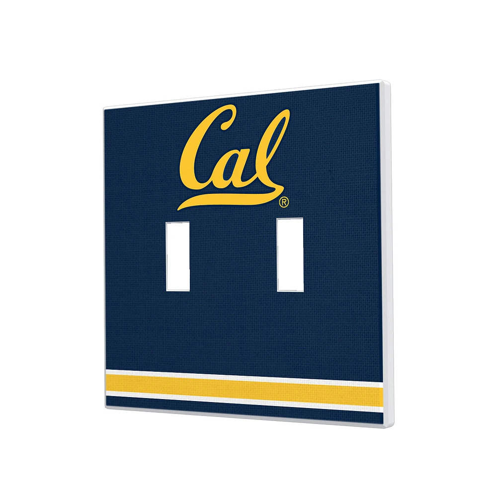 Cal Bears Stripe Design Double Toggle Light Switch Plate