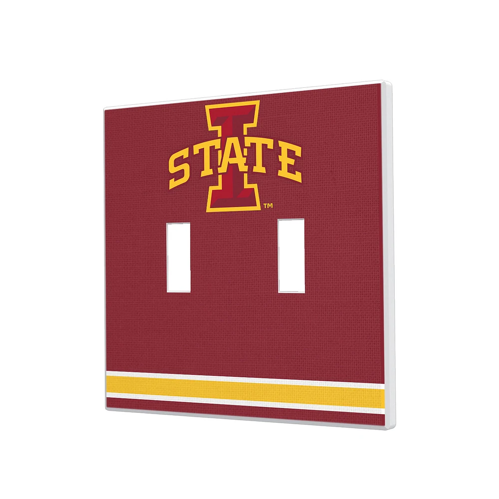 Iowa State Cyclones Stripe Design Double Toggle Light Switch Plate