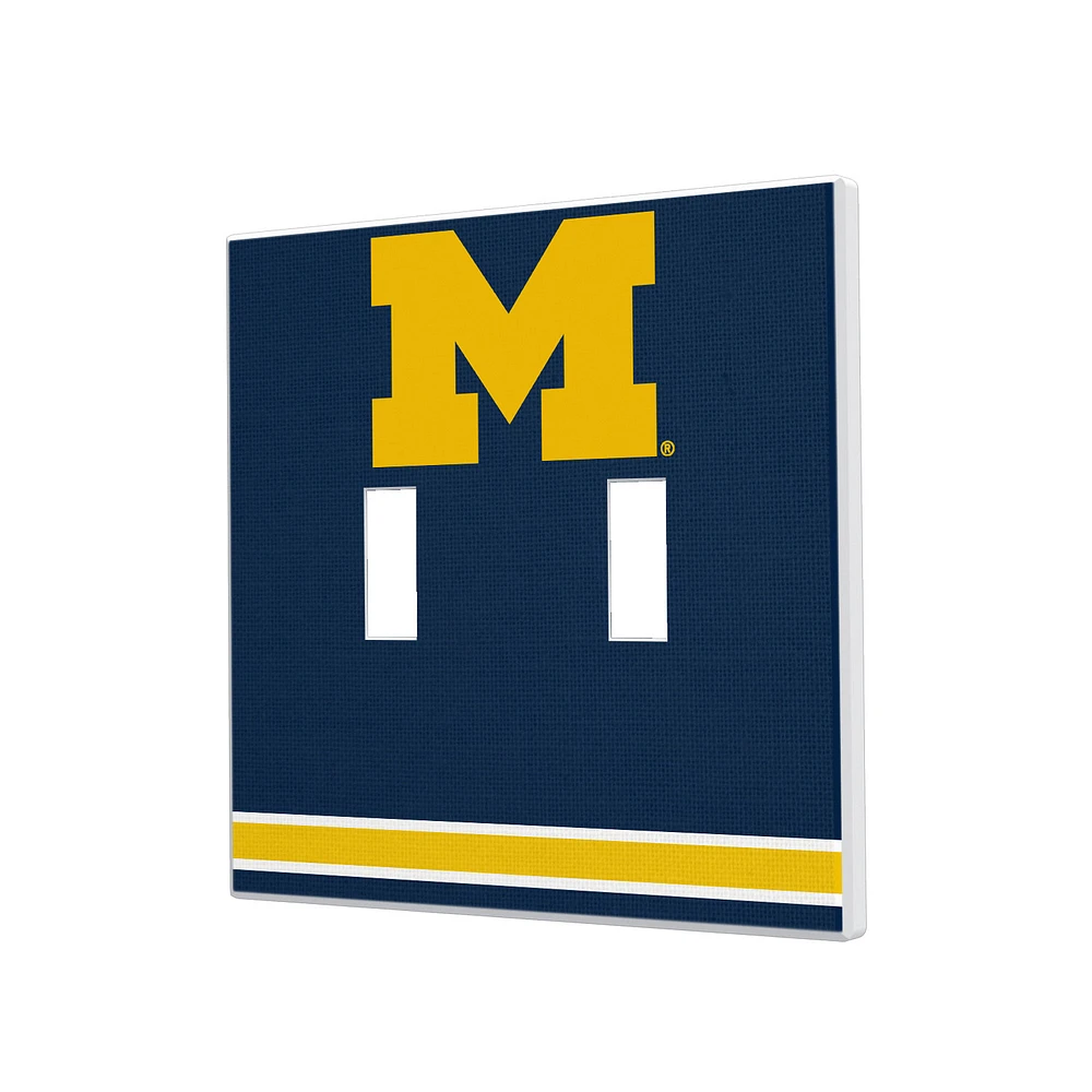 Michigan Wolverines Stripe Design Double Toggle Light Switch Plate