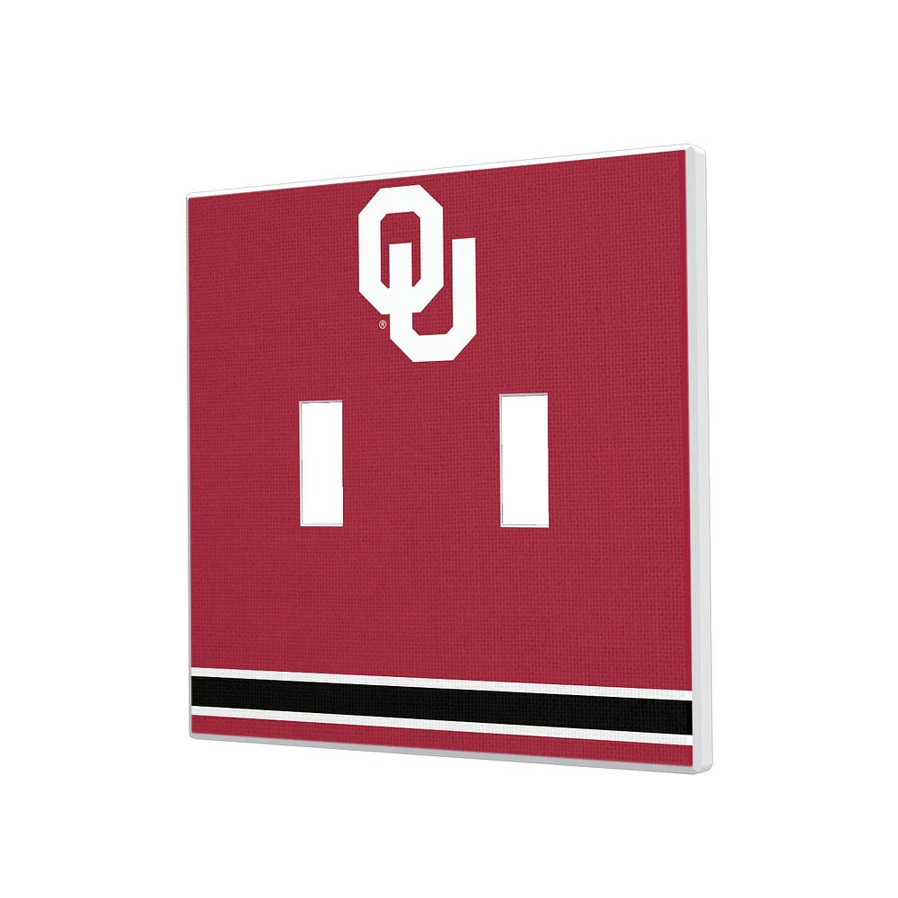 Oklahoma Sooners Stripe Design Double Toggle Light Switch Plate