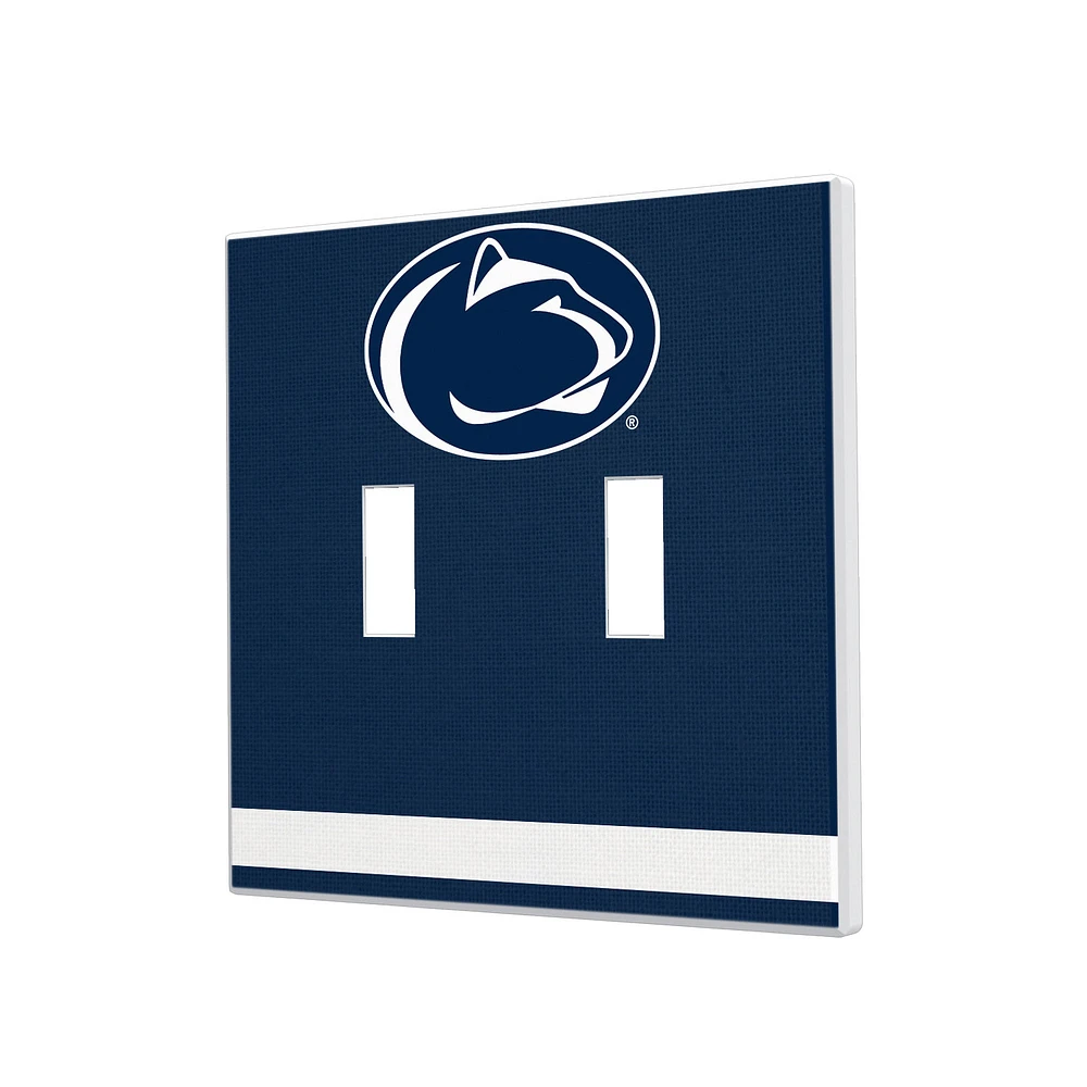 Penn State Nittany Lions Stripe Design Double Toggle Light Switch Plate