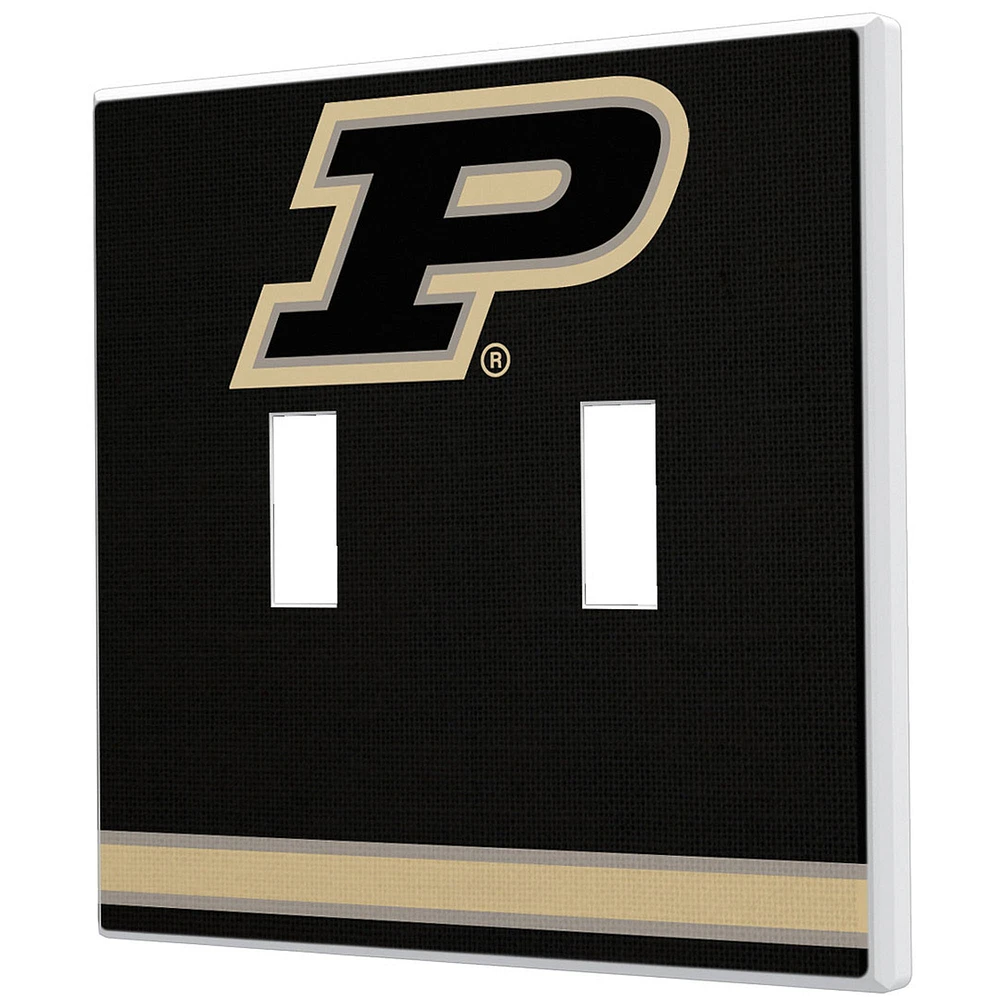 Purdue Boilermakers Stripe Design Double Toggle Light Switch Plate