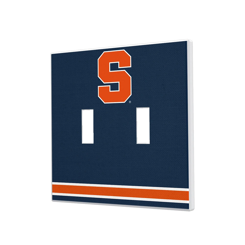 Syracuse Orange Stripe Design Double Toggle Light Switch Plate