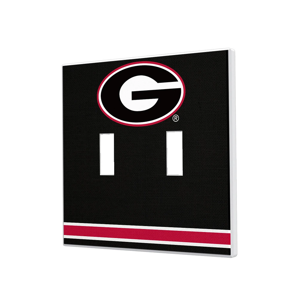 Georgia Bulldogs Stripe Design Double Toggle Light Switch Plate