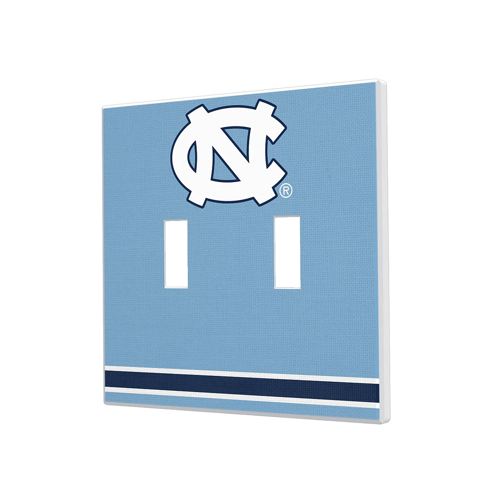 North Carolina Tar Heels Stripe Design Double Toggle Light Switch Plate