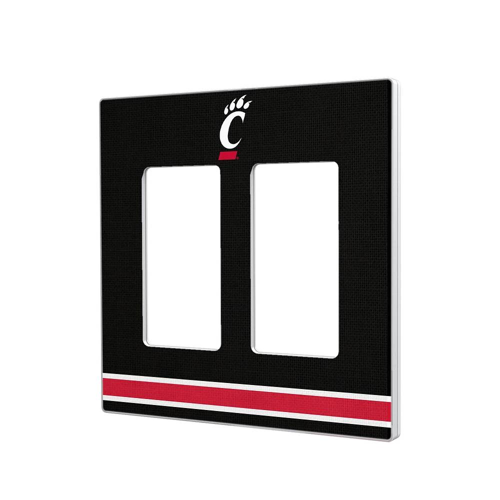 Cincinnati Bearcats Stripe Design Double Rocker Light Switch Plate