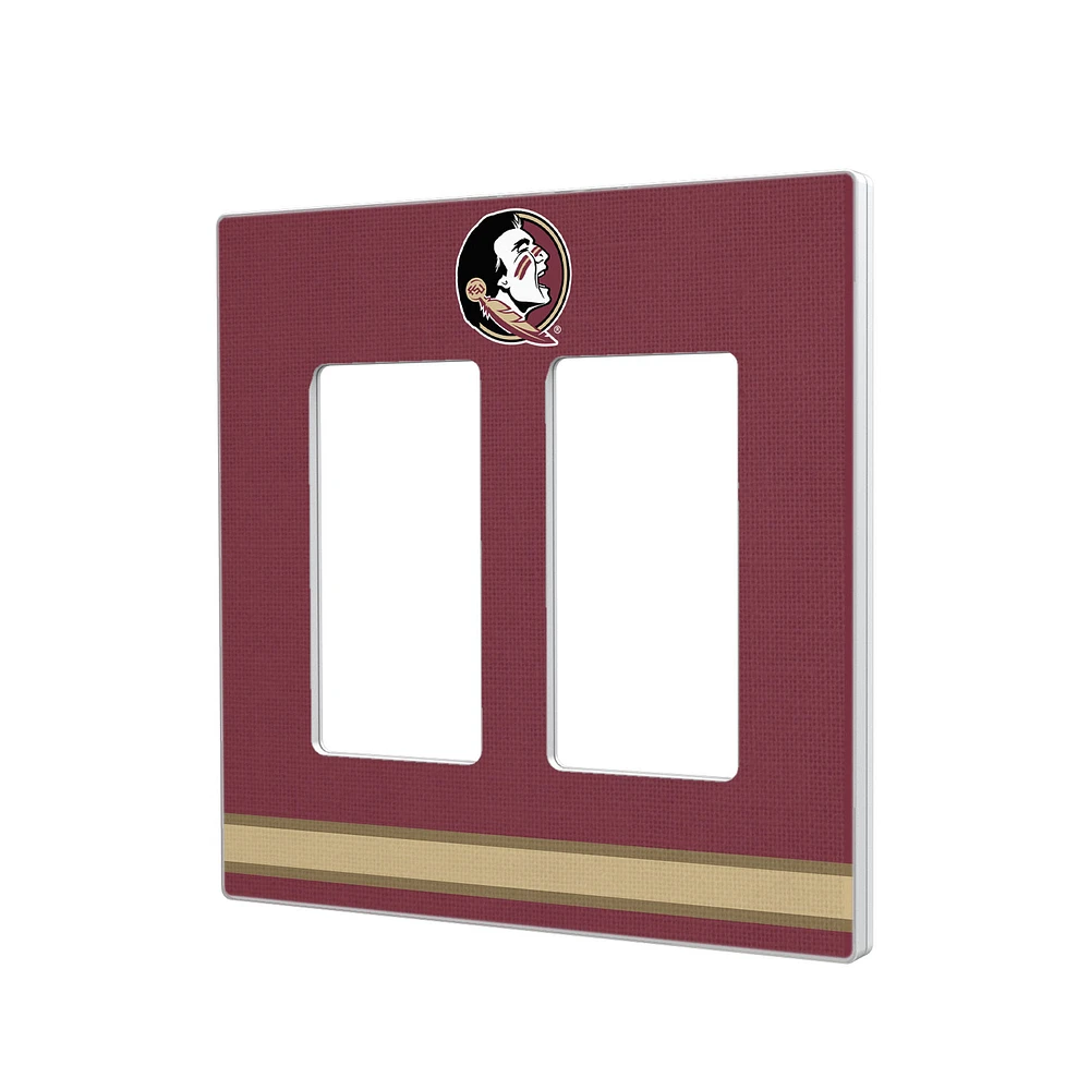 Florida State Seminoles Stripe Design Double Rocker Light Switch Plate