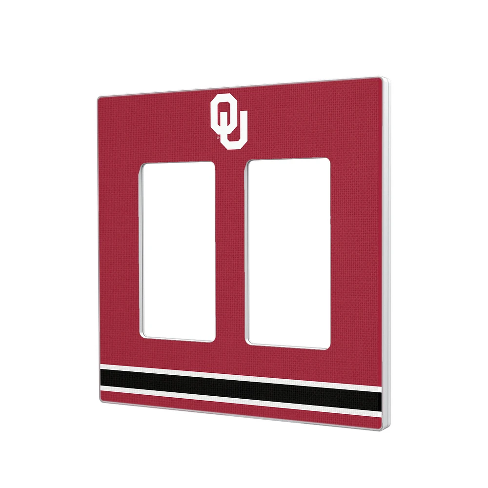 Oklahoma Sooners Stripe Design Double Rocker Light Switch Plate